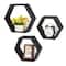NEX™ Black Wall-Mounted Hexagon Floating Shelves Set